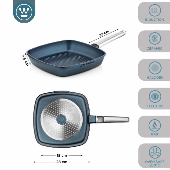 Westinghouse Griddle Pan Performance Bravery Blue 28 x 28 cm [2]
