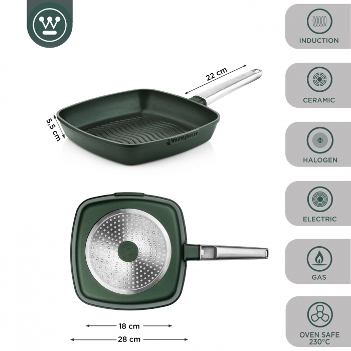 Westinghouse Griddle Pan Performance Gracious Green 28 x 28 cm [3]