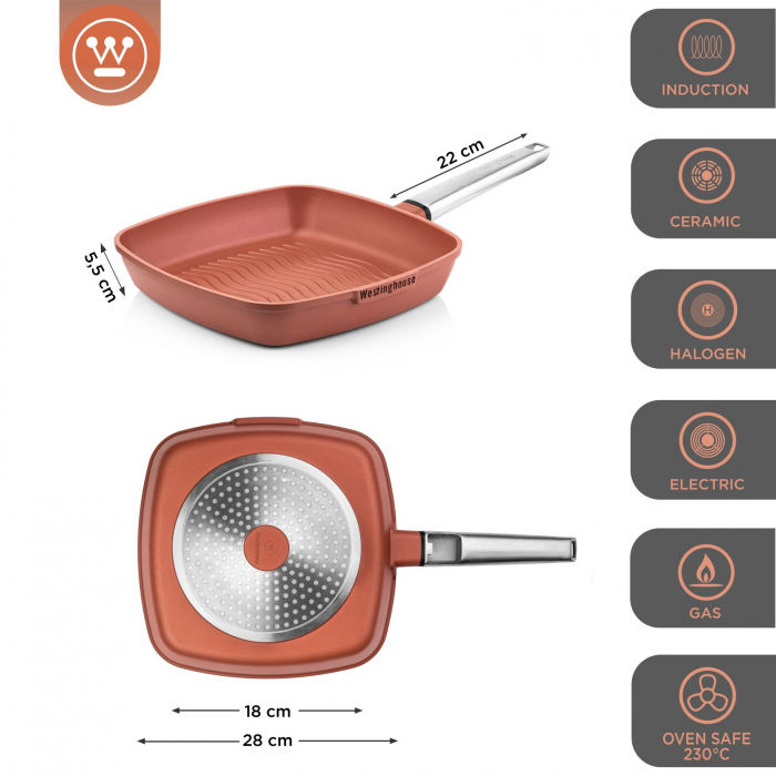 Westinghouse Grill Tigaie Performance Rebel Red 28 x 28 cm [2]