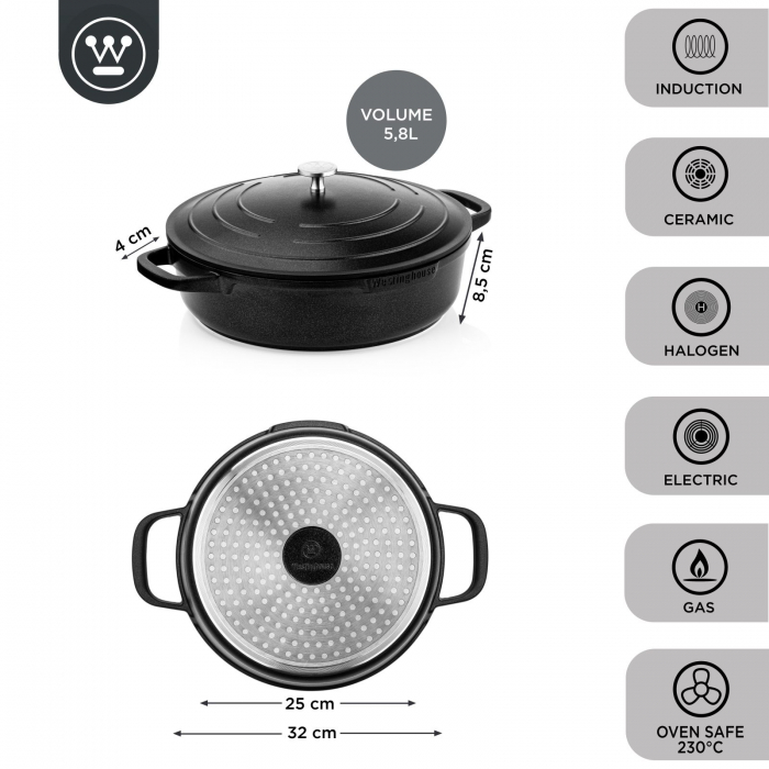Westinghouse Skillet Performance Blissful Black ø 32 cm / 5,8 L [3]