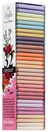 Ciocolata speciala - 32 patratele de ciocolata belgiana - 16 arome, 144gr