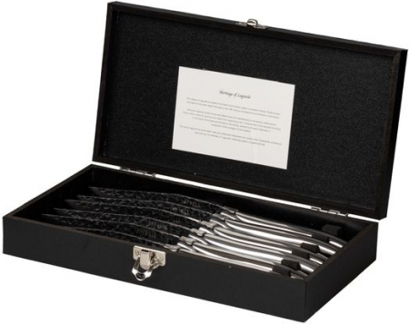 Set 6 Cutite Friptura, Jay Hill, Laguiole Raw Black, Stainless Steel [4]