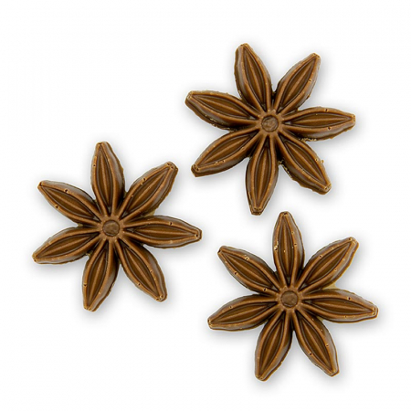 Decoruri din ciocolata - Anason stelat de ciocolata, 178 g, 54 buc