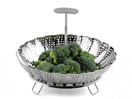 Noutati Gourmetto - Vas de legume alb cu maner telescopic 18-26 cm
