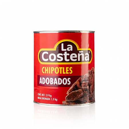 Bacanie - Chipotles de ardei iute, afumat, in sos de adobo, La Costena, 2,8 kg