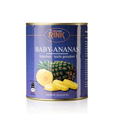 Alte specialitati dulci - Felii de ananas Thomas Rink Baby, 28-32 felii, 830 g
