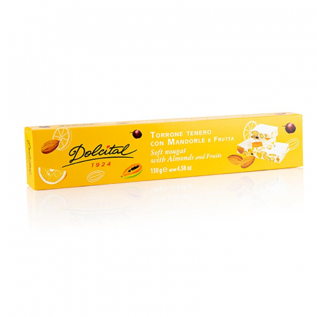 Bacanie - Baton Torrone - Frutta, Migdale & Fructe, Moale, Dolcital, 130 g