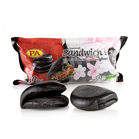 Bucataria chineza - Chifla Sandwich (Bao) NEGRU, 10 bucati a 45 g fiecare, 450 g, 10 x 45 g