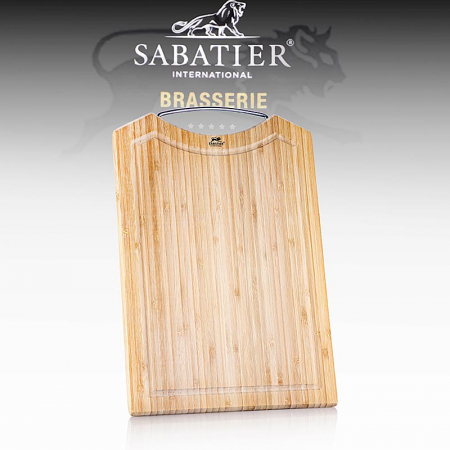 Ustensile de Bucatarie - Placa de taiere, din bambus cu canelura pentru suc, 1 buc