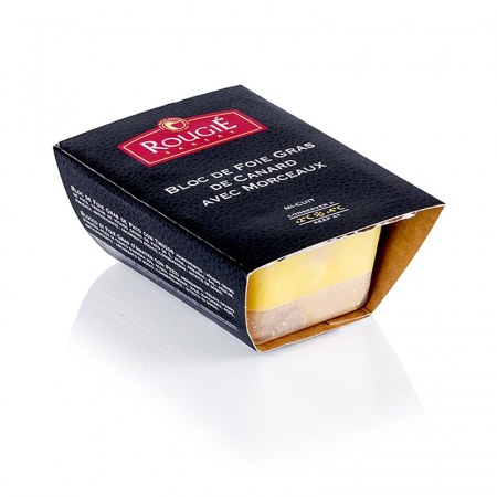Bloc de ficat de rata, Rougié, foie gras, cu bucati, trapez, semi-conservat, 180 g [0]