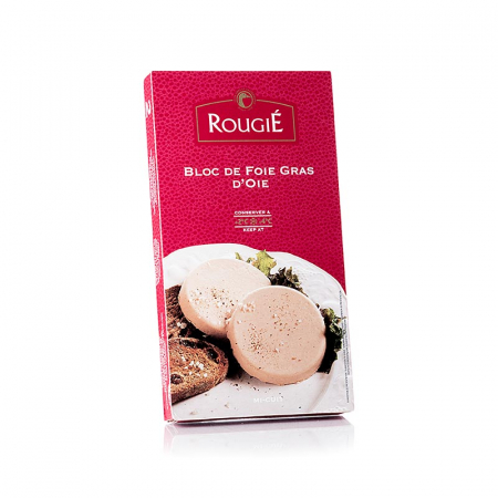 Rata, gasca si foie gras - Bloc de foie gras, Rougié, 2 felii de aproximativ 40 g fiecare, 80 g