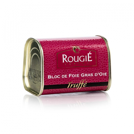 Rata, gasca si foie gras - Bloc de foie gras, Rougié, 3% trufe, foie gras, trapez, 145 g