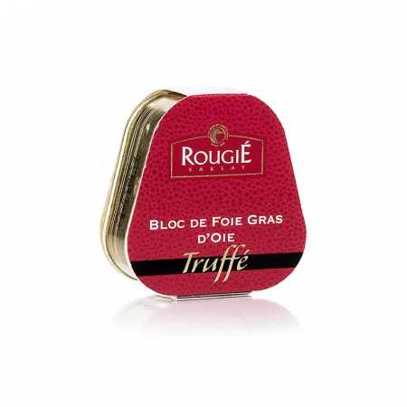 Rata, gasca si foie gras - Bloc de foie gras, Rougié, 3% trufe, foie gras, trapez, 75 g