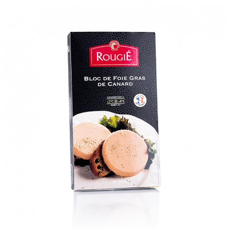 Rata, gasca si foie gras - Bloc de foie gras de rață, 2 x 40 g felii, rougié, 80 g