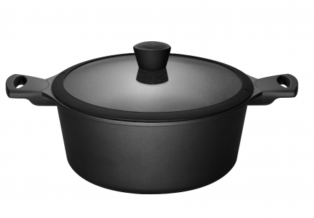 Ustensile de Bucatarie - Caserola Sola cu Capac Fair Cooking Black Ø28 cm