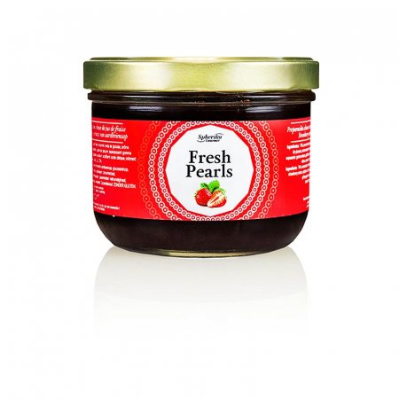 Alte specialitati dulci - Caviar de fructe „capsuni”, marimea perlelor 5mm, sferice, perle cocktail, 365 g