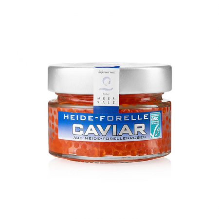 Caviar - Caviar de pastrav Heide, cu sare de mare Sylt, rosu portocaliu, ASC, 100 g