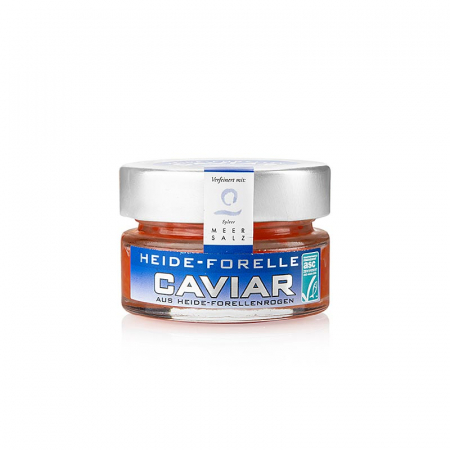 Caviar - Caviar de pastrav Heide, cu sare de mare Sylt, rosu portocaliu, ASC, 50 g