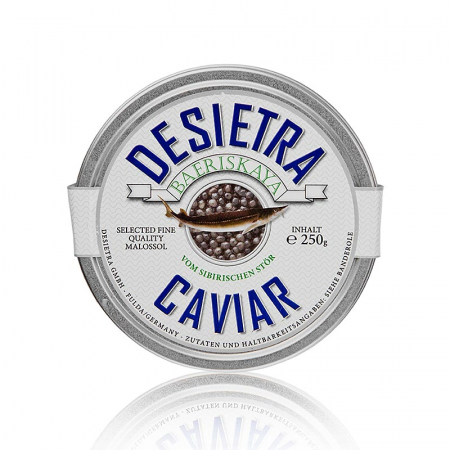 Caviar - Caviar Desietra Baeriskaya (Acipenser baerii), acvacultura Germania, 250 g