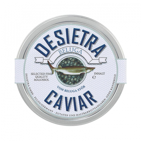 Caviar - Caviar Desietra Beluga Malossol vom Hausen (huso huso), acvacultura Germania, 50 g