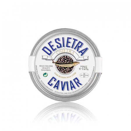 Caviar - Caviar Desietra Osietra (Acipenser gueldenstaedtii), acvacultura Germania, 125 g