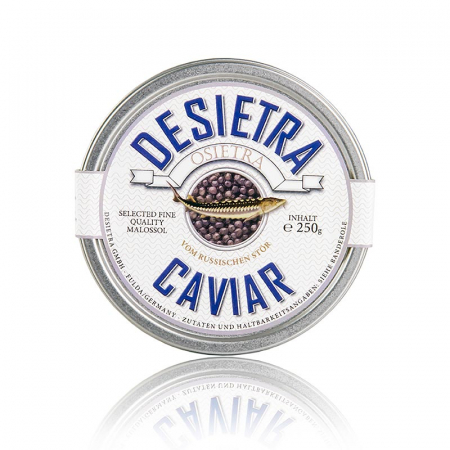 Caviar - Caviar Desietra Osietra (Acipenser gueldenstaedtii), acvacultura Germania, 250 g