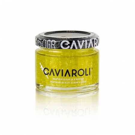 Specialitati din ulei - Caviar din ulei de masline Caviaroli, mici perle din ulei de masline cu rozmarin, verde, 50 g
