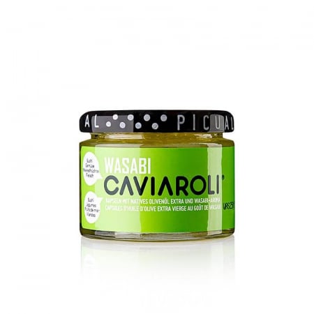 Specialitati din ulei - Caviar din ulei de masline Caviaroli, mici perle din ulei de masline cu wasabi, 50 g