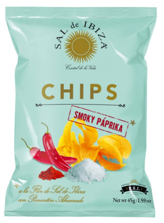 Snacks - Chipsuri de cartofi cu ardei afumat si sare de Ibiza, 45gr