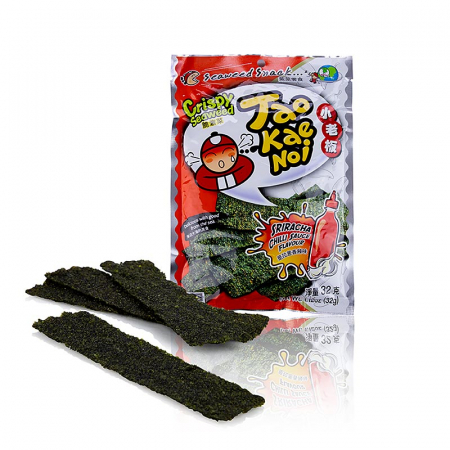Mexic si America de Sud - Taokaenoi Crispy Seaweed Sriracha, chipsuri de alge marine cu aroma de sos chili, 32 g