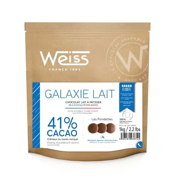 Ciocolata neagra - Ciocolată cu lapte Galaxie 41%, Weiss, 1kg