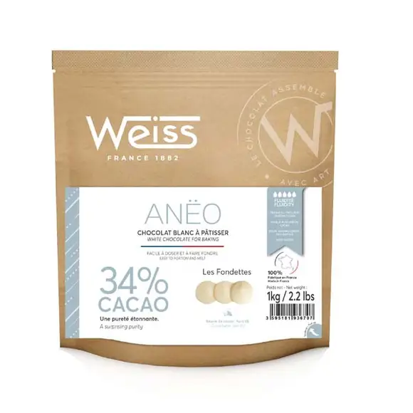 Ciocolata neagra - Ciocolată alba Aneo 34%, Weiss, 1kg