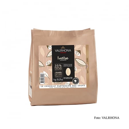 Ciocolata - Ciocolata Couverture alba, Ivoire, banuti, 35% unt de cacao, 1 kg