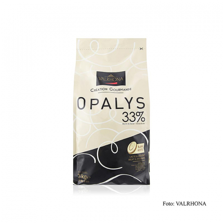 Ciocolata - Ciocolata Couverture alba, Opalys, banuti, 33% unt de cacao, 3 kg