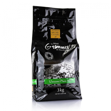 Michel Cluizel - Ciocolata Couverture amaruie, Michel Cluizel, dischete, Grandes Teneurs, Vanuari 63% 3 kg