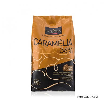 Ciocolata - Ciocolata Couverture caramel-lapte integral, Caramelia, dischete, 36% cacao, 3 kg