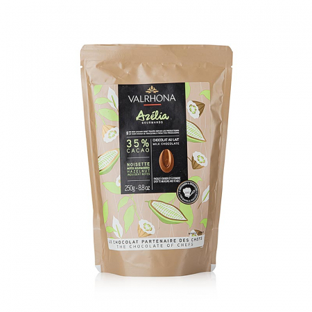Ciocolata - Ciocolata Couverture cu alune 35%, Valrhona Azelia, banuti, 250 g