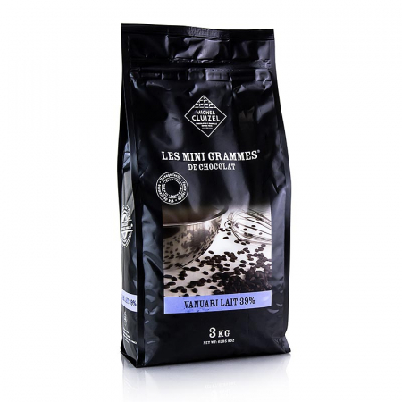 Michel Cluizel - Ciocolata Couverture cu lapte integral, Michel Cluizel, dischete, Grandes Teneurs,Vanuari 39%, 3 kg