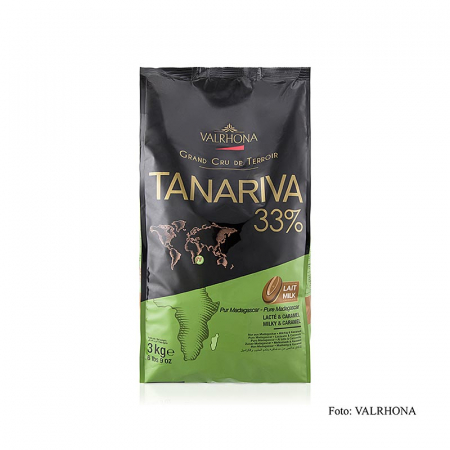 Ciocolata - Ciocolata Couverture cu lapte integral, Tanariva Grand Cru, dischete, 33% cacao, Madagascar, 3 kg