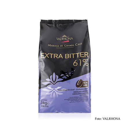 Ciocolata neagra - Ciocolata Couverture extra amara, neagra, dischete, 61% cacao, 3 kg
