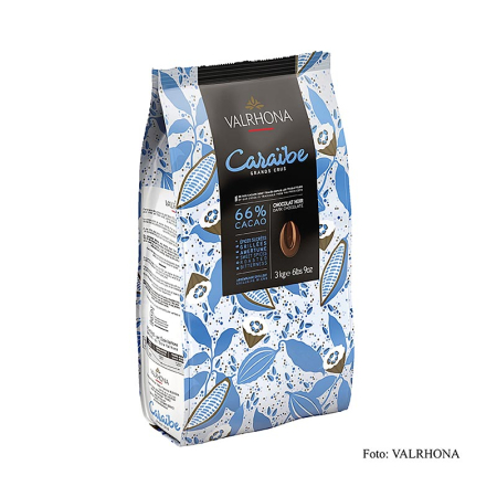 Ciocolata neagra - Ciocolata Couverture neagra, Caraibe pur "Grand Cru", dischete, 66% cacao, 3 kg