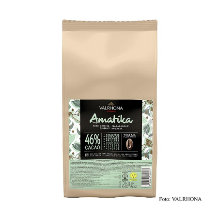 Ciocolata speciala - Valrhona AMATIKA, acoperire neagra VEGAN, 46% cacao (51470), 3 kg
