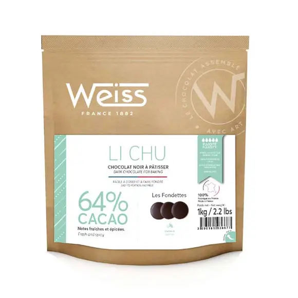 Ciocolata neagra - Ciocolată neagra pura Li Chu 64% Vietnam, Weiss, 1kg