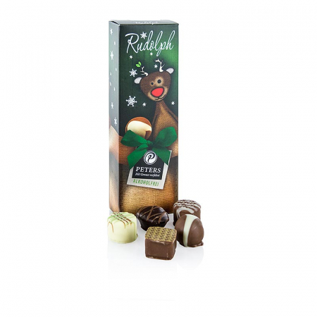 Praline - Ciocolate de Crăciun - „Rudolph”, fără alcool, 60 g, 5 buc