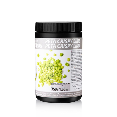 Aditivi alimentari - Sosa Peta Crispy - Lime Wet Resistant, acoperita cu unt de cacao (bomboane efervescente), 750 g
