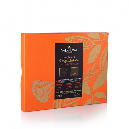 Praline - Valrhona Instants Degustation, 60 tablete, lapte si ciocolata neagra, 300 g, 60 buc