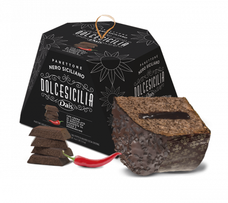 Piureuri - Panettone, Cozonac cu Crema de ciocolata neagra si ardei iute, 750gr