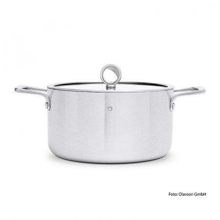 Ustensile de Bucatarie - Oala de gatit cu miez de cupru, cu capac, 24cm, 5,5l, pentru toate tipurile de aragaz