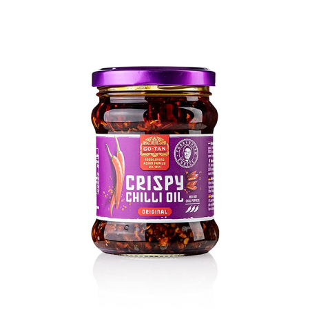 Condimente asiatice, arome - Ulei de chili crocant - Chili in ulei cu bucati crocante, 190 g