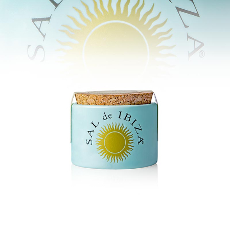Sare de mare din Marea Nordului - Fleur de Sel, sare de Ibiza, alba, borcan ceramic - 28,5 gr